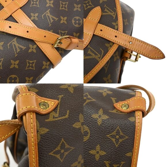 LOUIS VUITTON Logo Saumur 30 Shoulder Bag Monogram Leather Brown - Picture 13 of 15